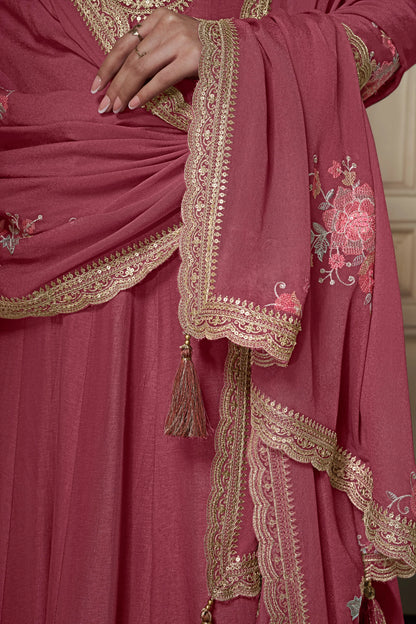 Sukartaa Dola Embroidered Gown with Dupatta – Heavy Zari Work | Onion