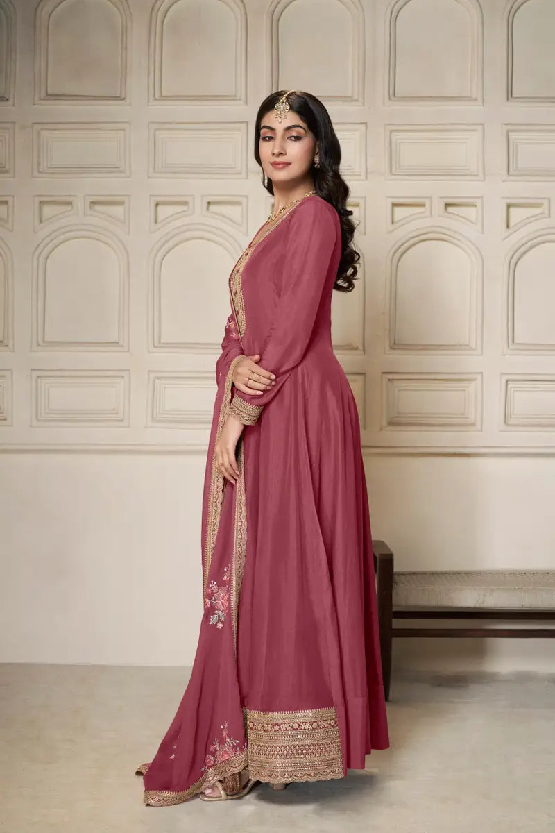 sukartaa dola embroidered gown with dupatta – heavy zari work | onion