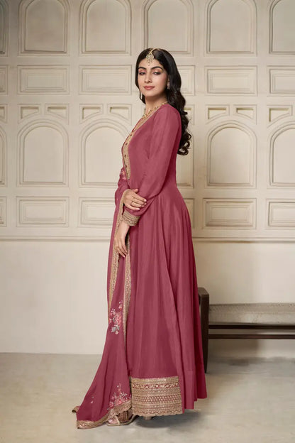 Sukartaa Dola Embroidered Gown with Dupatta – Heavy Zari Work | Onion