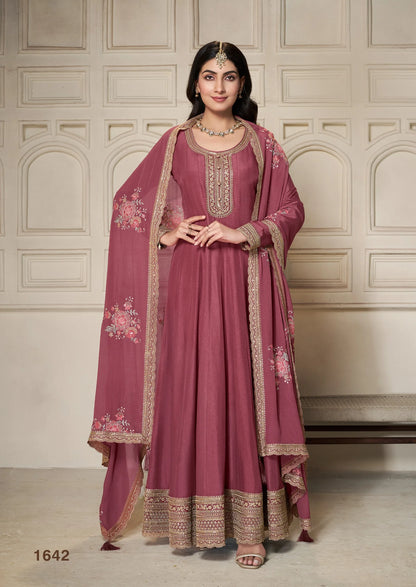 Sukartaa Dola Embroidered Gown with Dupatta – Heavy Zari Work | Onion