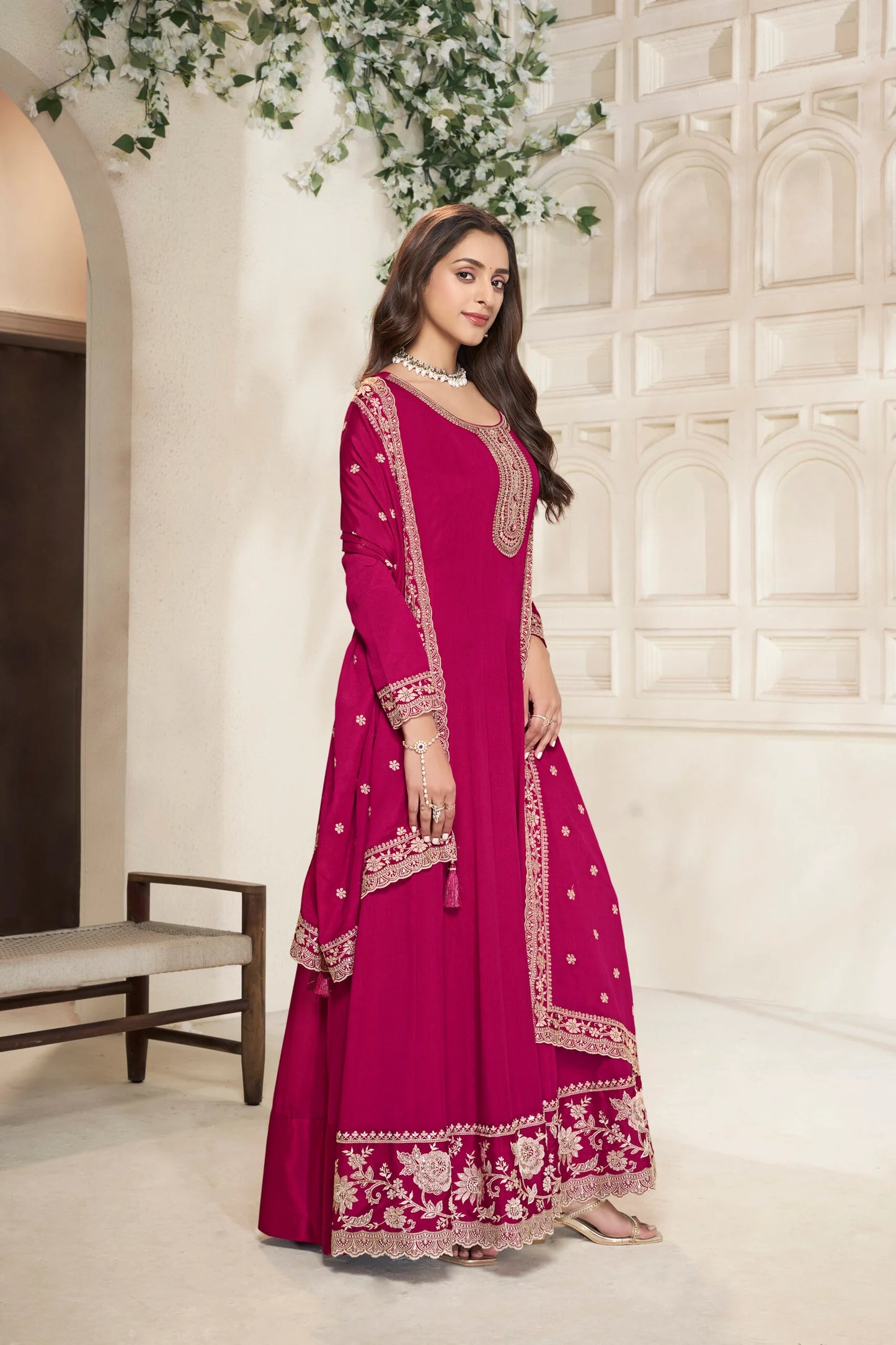 sukartaa dola embroidered gown with dupatta – heavy zari work |raani