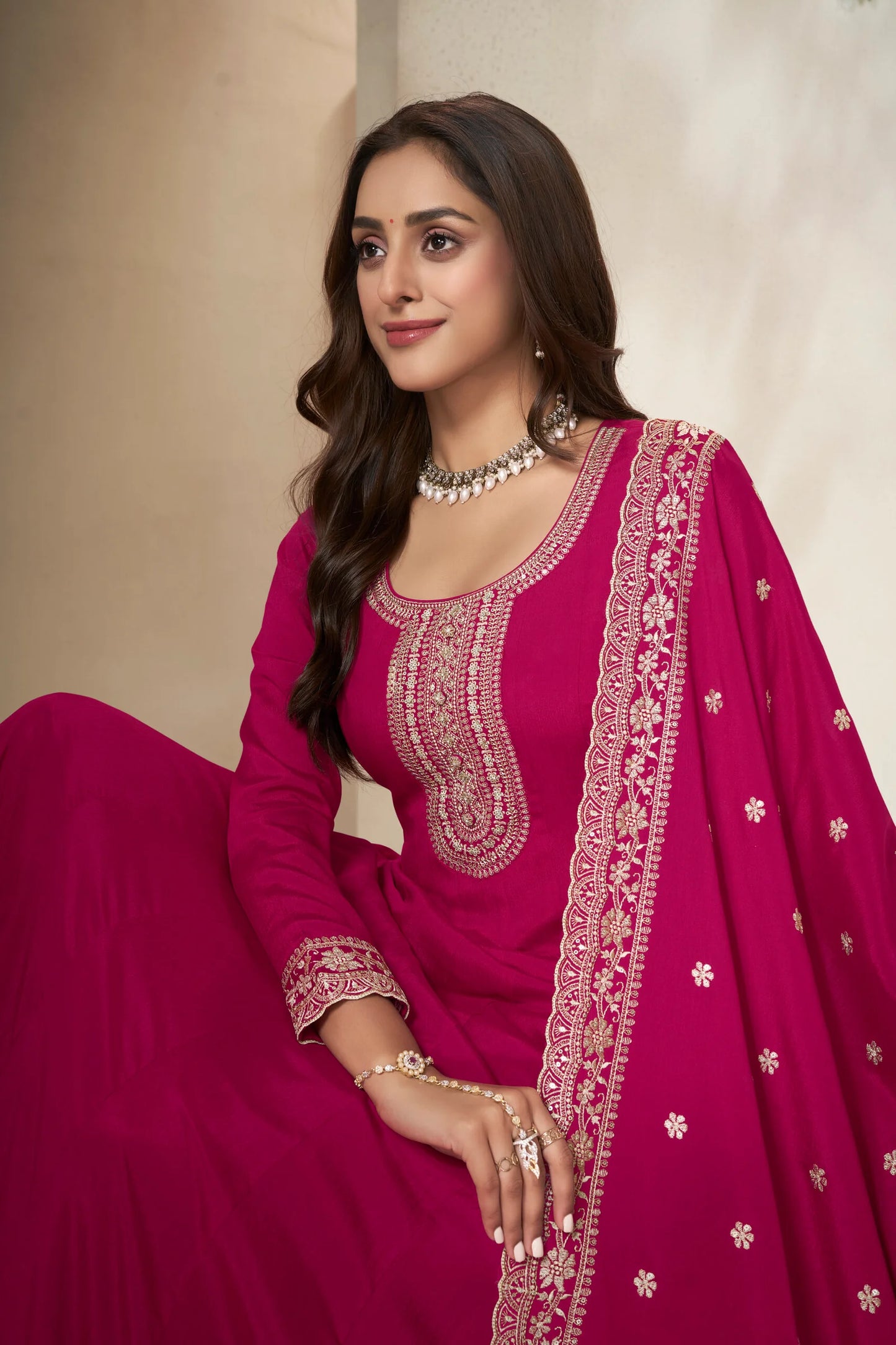 sukartaa dola embroidered gown with dupatta – heavy zari work |raani